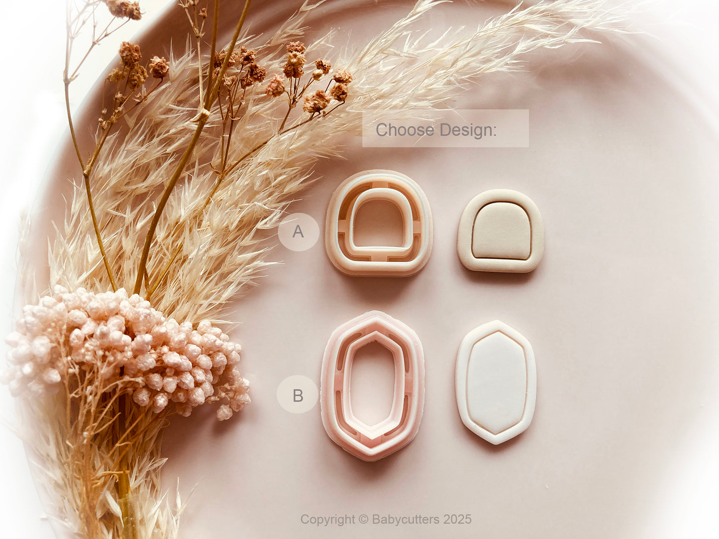 Basic Boho Abstract Shape with Border Pattern Cutter Shape - Polymer Clay Cutter Tools