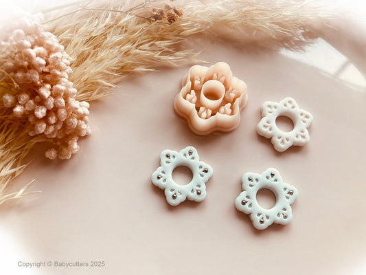 Winter Snowflake Cutter v7 - 23mm By Height  - Polymer Clay Cutter Tools