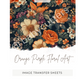 Orange Purple Floral Art - Image Transfer Paper