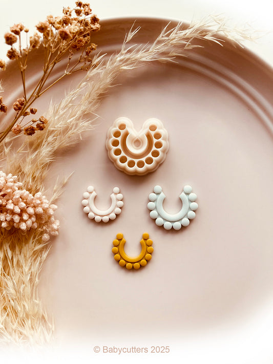 Round Circle Half Boho Pattern Cutter Shape - Polymer Clay Cutter