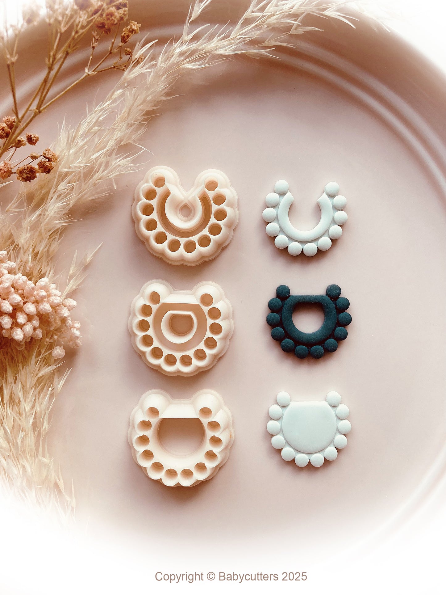 Round Circle Boho Pattern Cutter Shape with Hole - Polymer Clay Cutter Tools