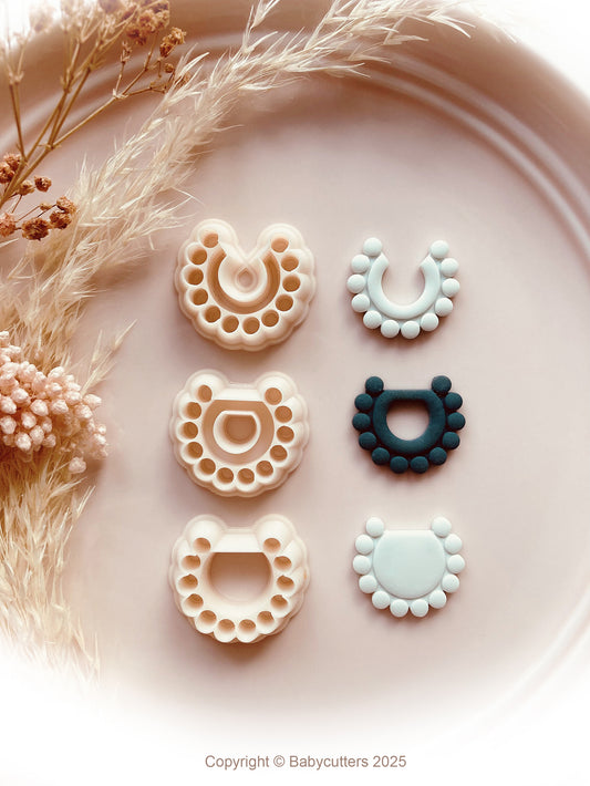 Round Circle Boho Pattern Cutter Shape with Hole - Polymer Clay Cutter Tools