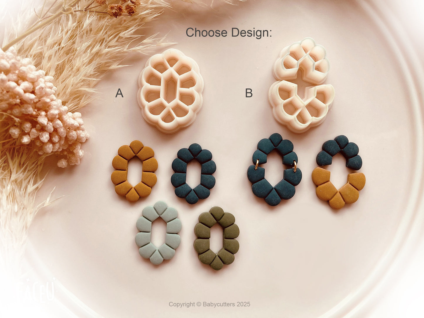 Cute Boho Fan Pattern Cutter Shape - Polymer Clay Cutter Tools