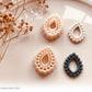 Rounded Circle Pattern Teardrop Boho Cutter Shape with Hole - Polymer Clay Cutter Tools