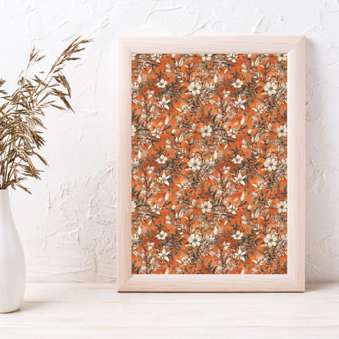 Orange and White Flower Bloom -  Image Transfer Paper