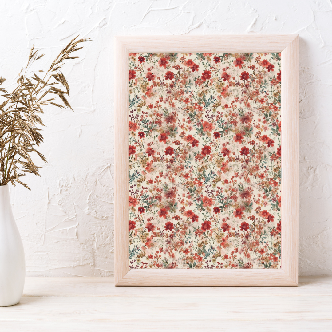 Red Floral Bloom v2 - Image Transfer Paper