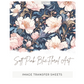 Soft Pink Blue Floral Art- Image Transfer Paper