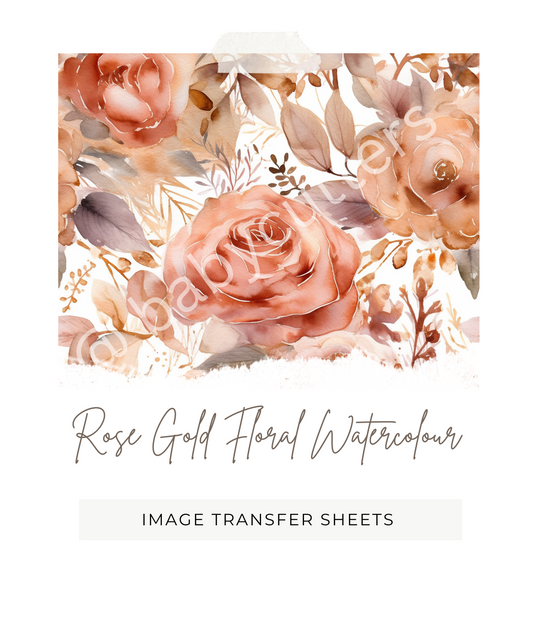 Rose Gold Floral Watercolour- Image Transfer Paper