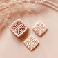 Embossed Flower Square Pattern Shape Polymer Clay Jewellery Cutter