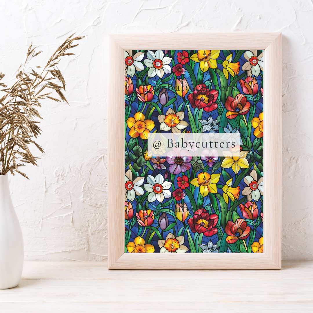 Stained Glass Floral 2 - Image Transfer Paper