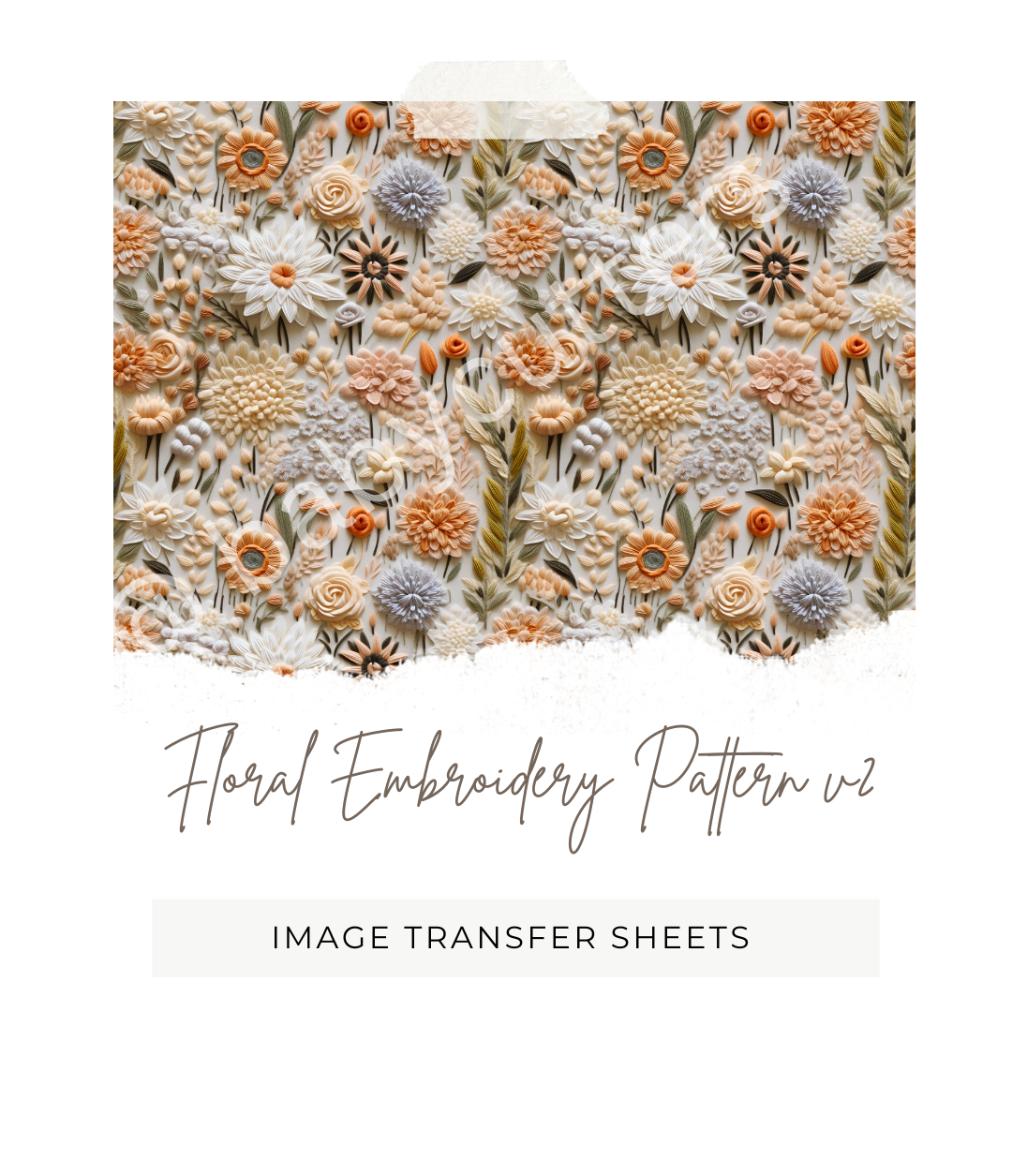 Transferable Flower Patterns Floral Embroidery Pattern v2 - Image Transfer Paper – babycutters