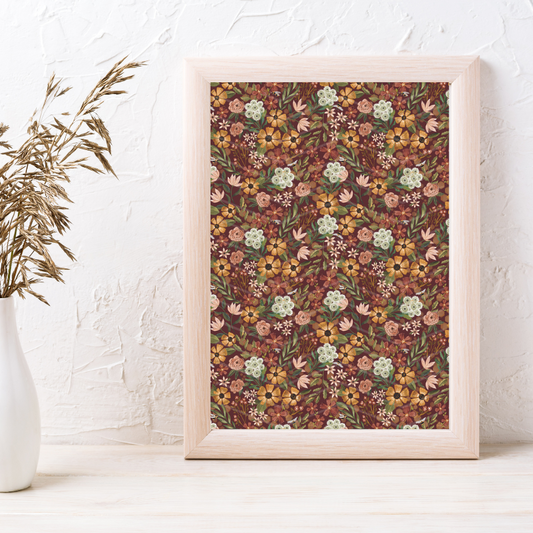 Terracotta Boho Floral Pattern - Image Transfer Paper