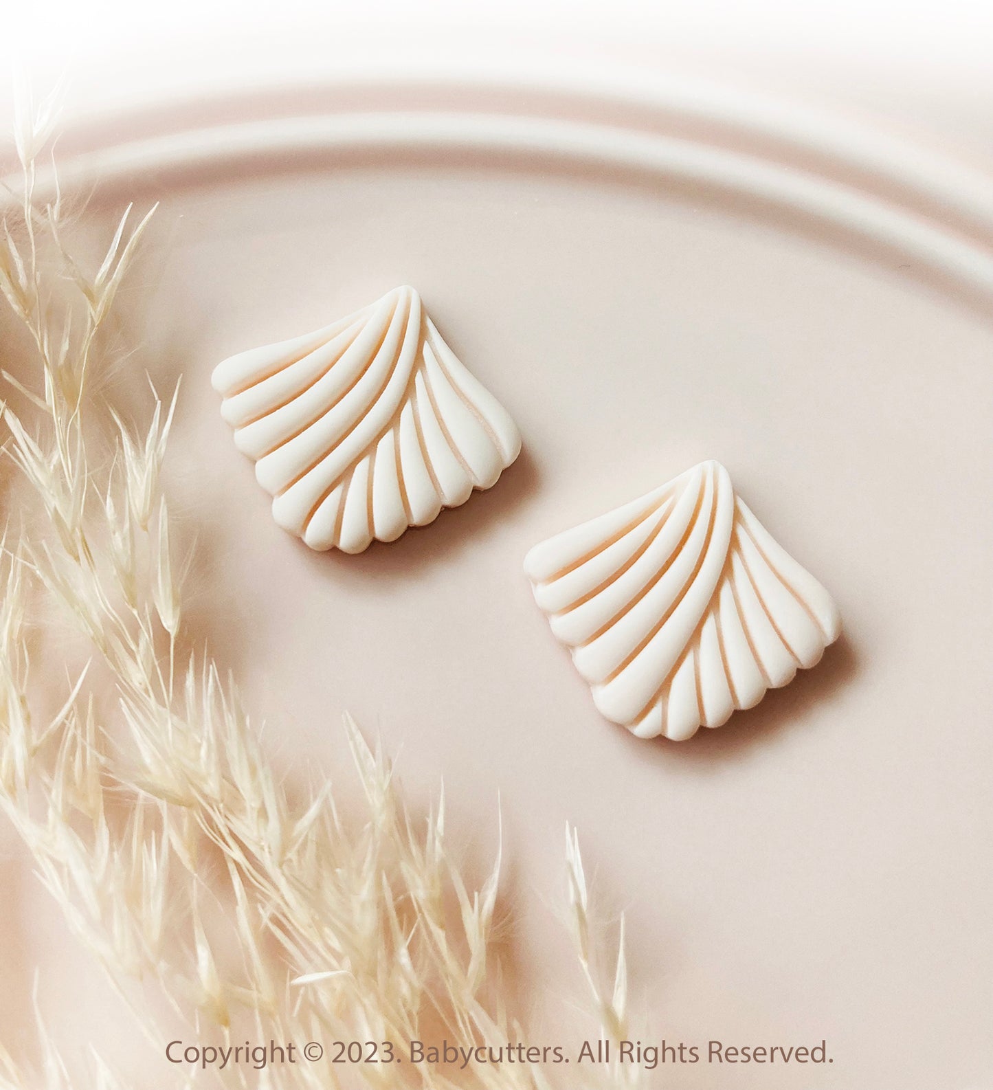 Art Deco Scallop Shell Fan Shape Polymer Clay Jewellery Cutter