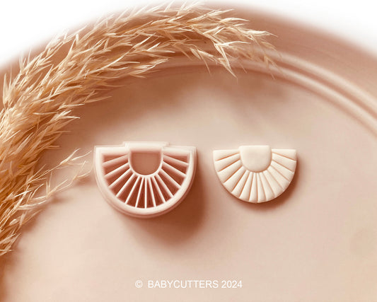 Half Sun Scallop Shell Fan Shape Polymer Clay Jewellery Cutter - Measurement is 20mm by Height