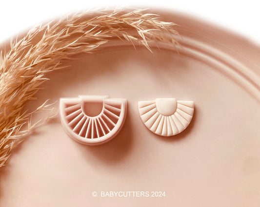 Half Sun Scallop Shell Fan Shape Polymer Clay Jewellery Cutter - Measurement is 20mm by Height