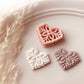 Half Embossed Flower Square Pattern Shape Polymer Clay Jewellery Cutter - 23mm measurement by Height