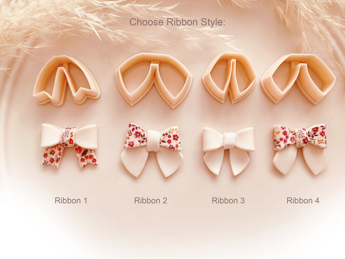 Bow & Ribbon Cutter - Choose Bow Style - Bow Dangle Polymer Clay Jewel ...