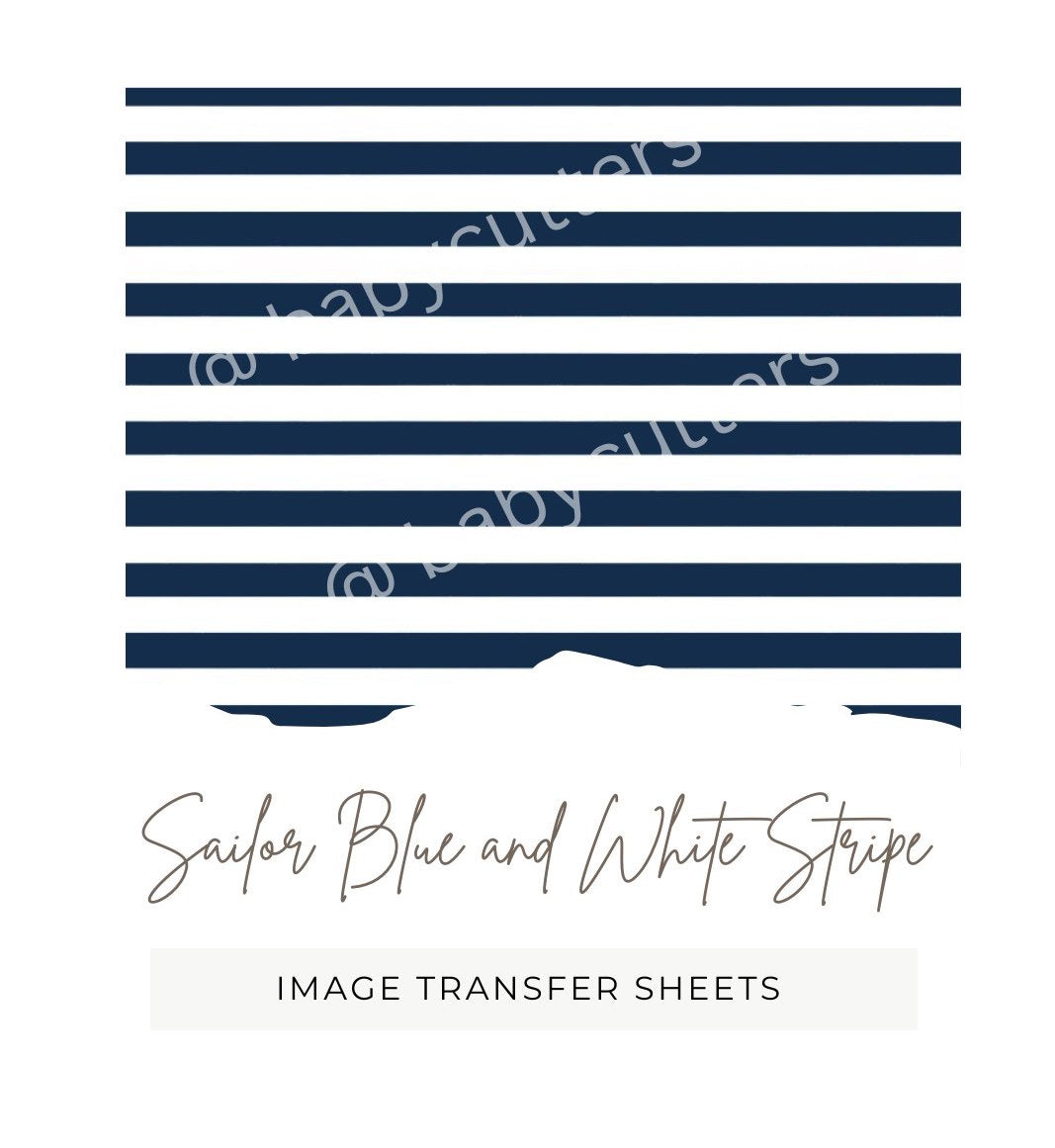 Sailor Navy Blue and White Summer Vibe Stripe Pattern - Image Transfer Paper