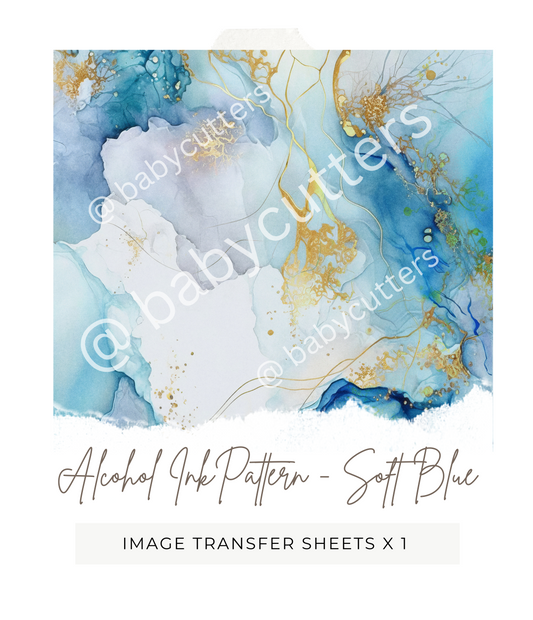 Alcohol Ink Pattern - Soft Blue - Image Transfer Paper