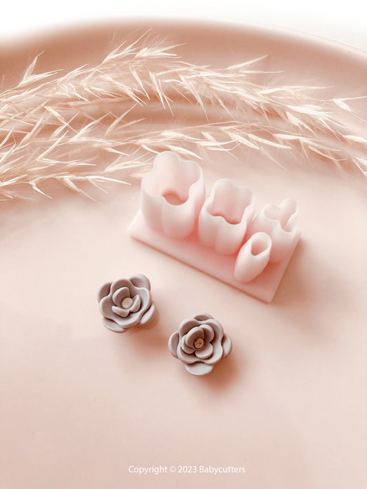 Rose Flower Micro Cluster Cutter Polymer Clay Cutter Set - Polymer Clay Tools