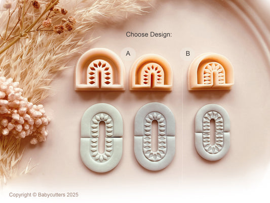 Round Arch Boho Pattern Cutter Shape Choose Design V2 - Polymer Clay Cutter Tools