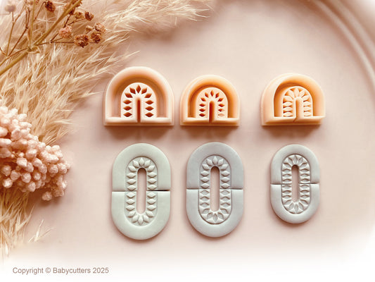 Round Arch Boho Pattern Cutter Shape Choose Design V2 - Polymer Clay Cutter Tools