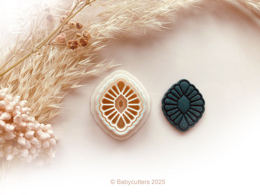 Boho Style with Fan Clay Cutter  - 30mm By Height  - Polymer Clay Cutter Tools
