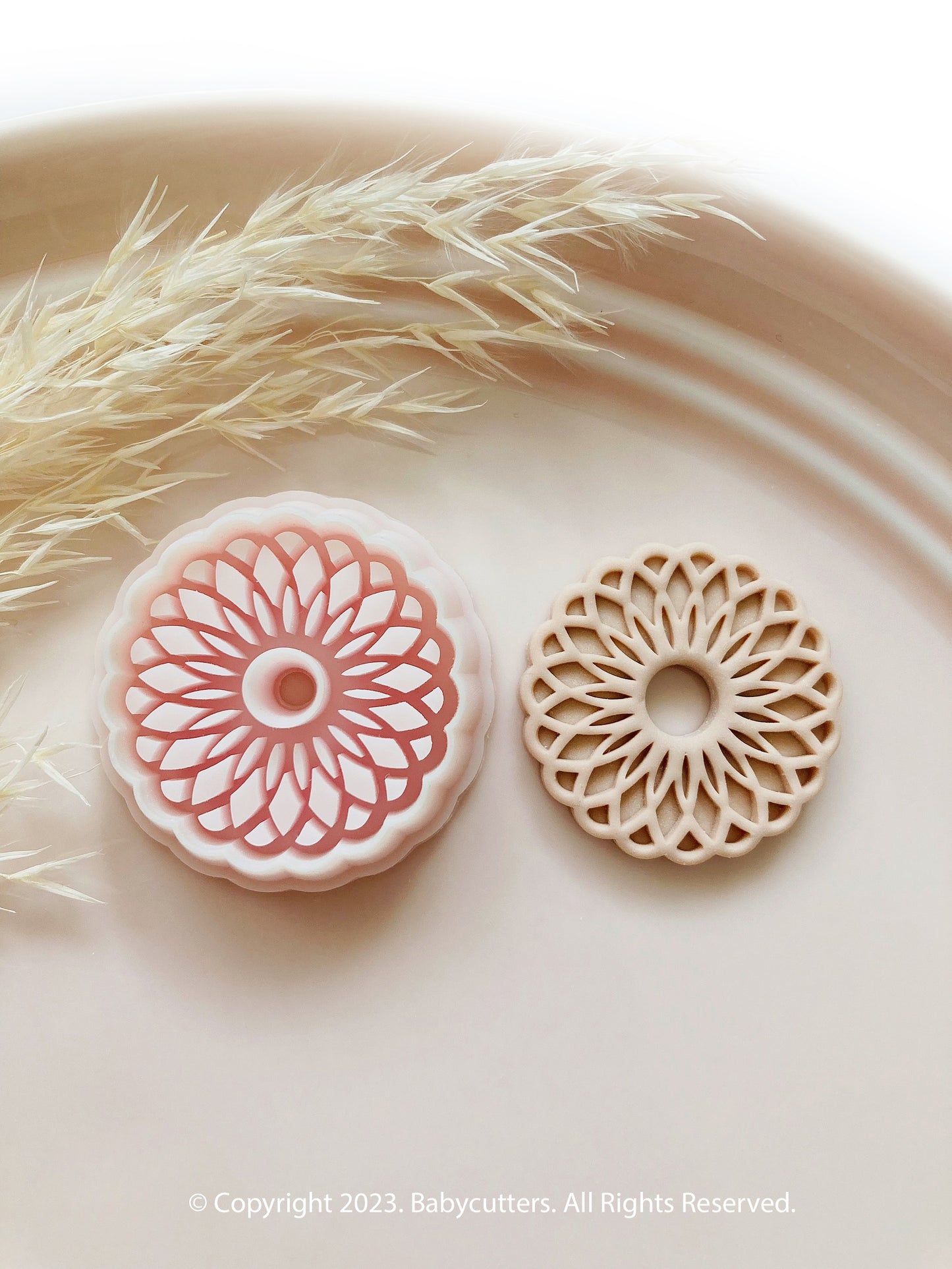 30mm - Dahlia Flower Petal Embossed Shape Polymer Clay Jewellery Cutter