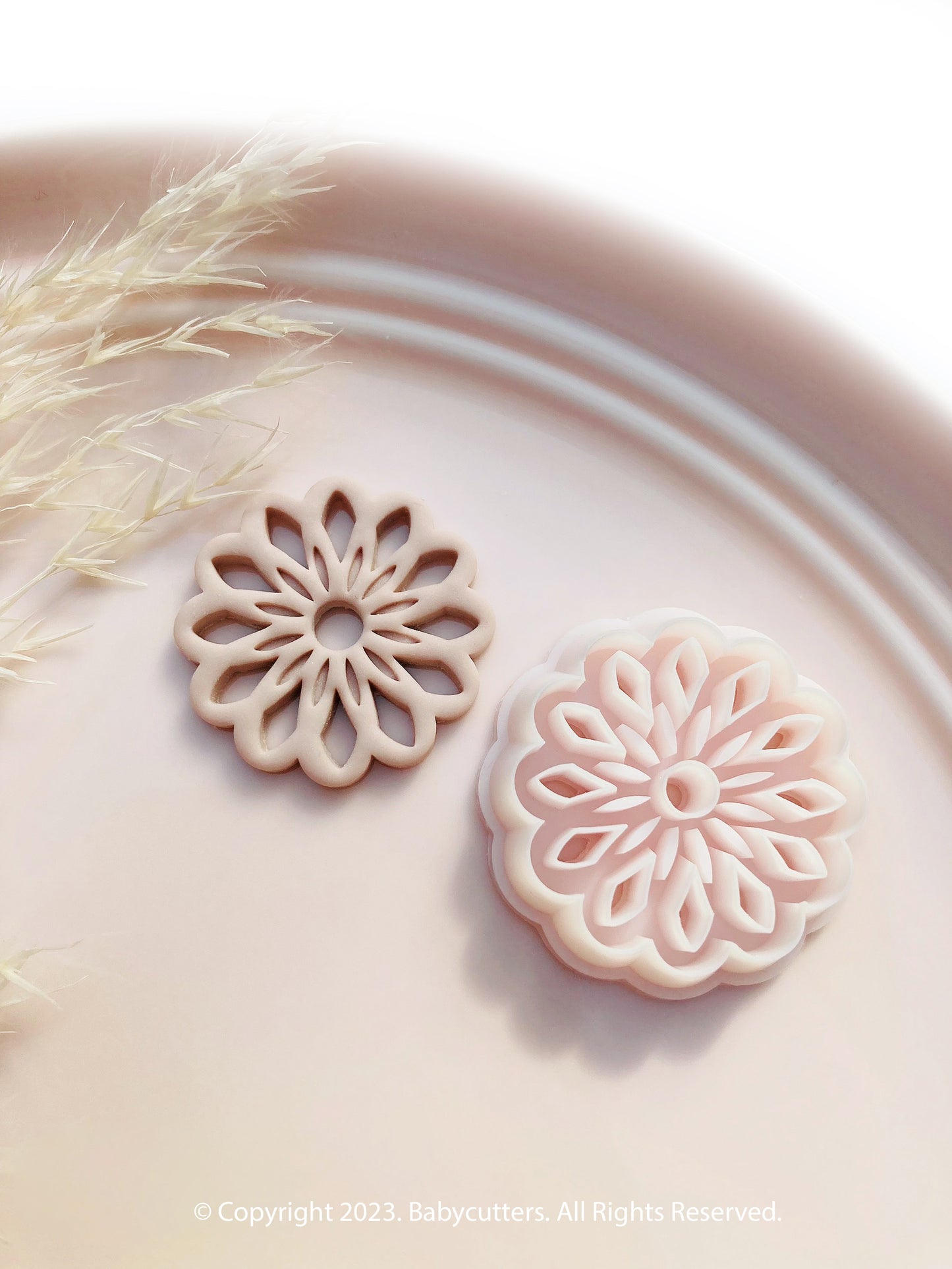 Using polymer clay with a Mooncake press with many different uses.