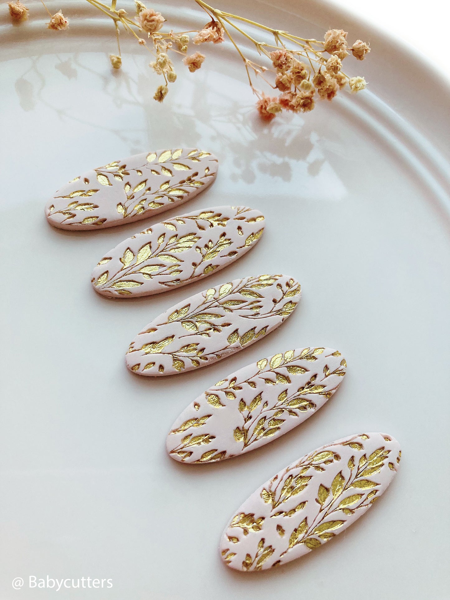 Elegant Vine Leaf - Texture Roller Polymer Clay Stamps