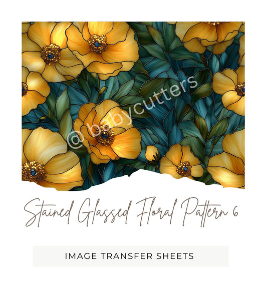 Stained Glass Floral Pattern 6 - Image Transfer Paper