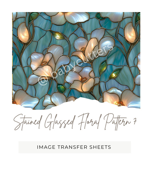 Stained Glass Floral Pattern 7 - Image Transfer Paper