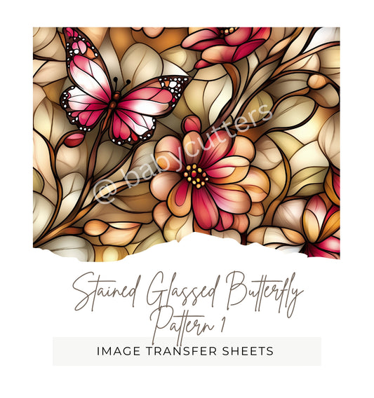 Stained Glass Butterfly Pattern 1 - Image Transfer Paper