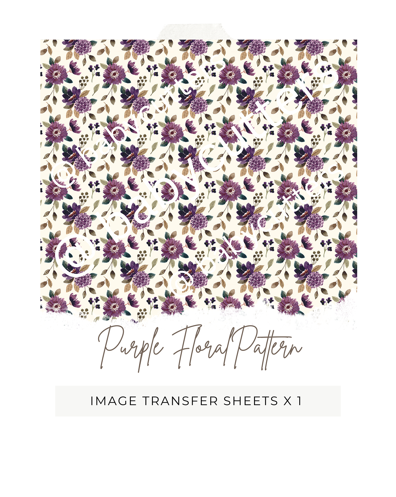 Purple Floral Pattern - Image Transfer Paper