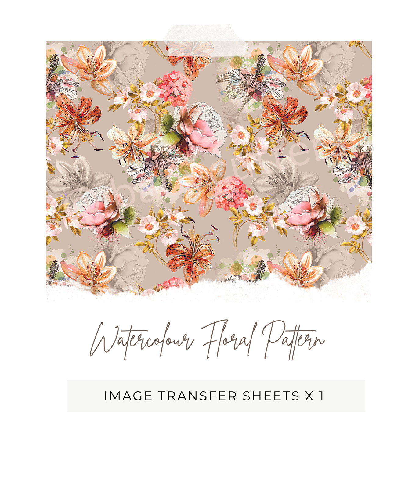 Transferable Flower Patterns Watercolour Floral Pattern - Image Transfer Paper – babycutters