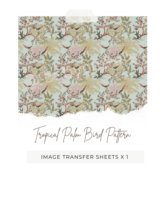 Tropical Bird Palm Pattern - Image Transfer Paper
