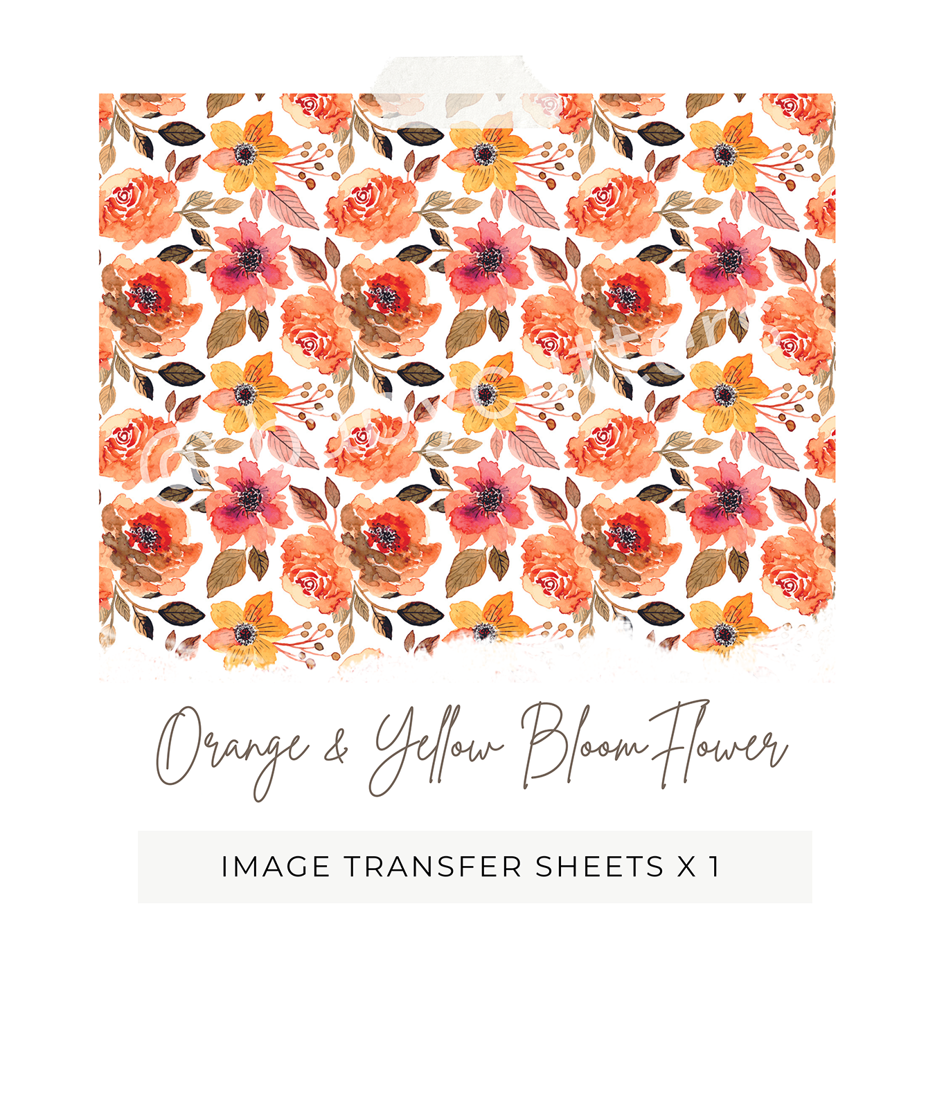 Transferable Flower Patterns Orange and Yellow Bloom Flower Pattern - Image Transfer Paper – babycutters