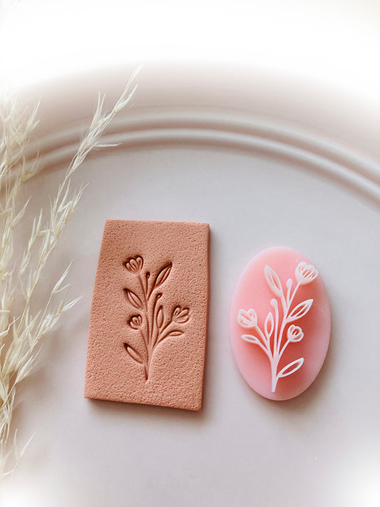 Polymer clay stamps | flower stamp | wildflowers | embossing | pottery  stamp | floral stamps | texture | soap embosser | ROCKY MOUNTAIN