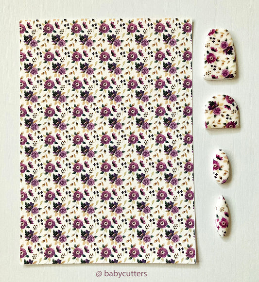 Purple Floral Pattern - Image Transfer Paper