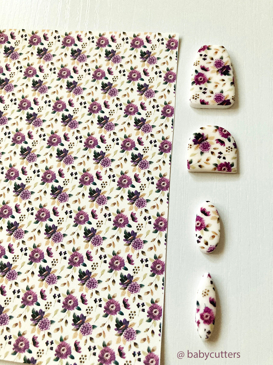 Purple Floral Pattern - Image Transfer Paper