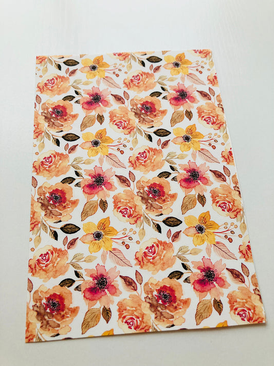 Orange and Yellow Bloom Flower Pattern - Image Transfer Paper